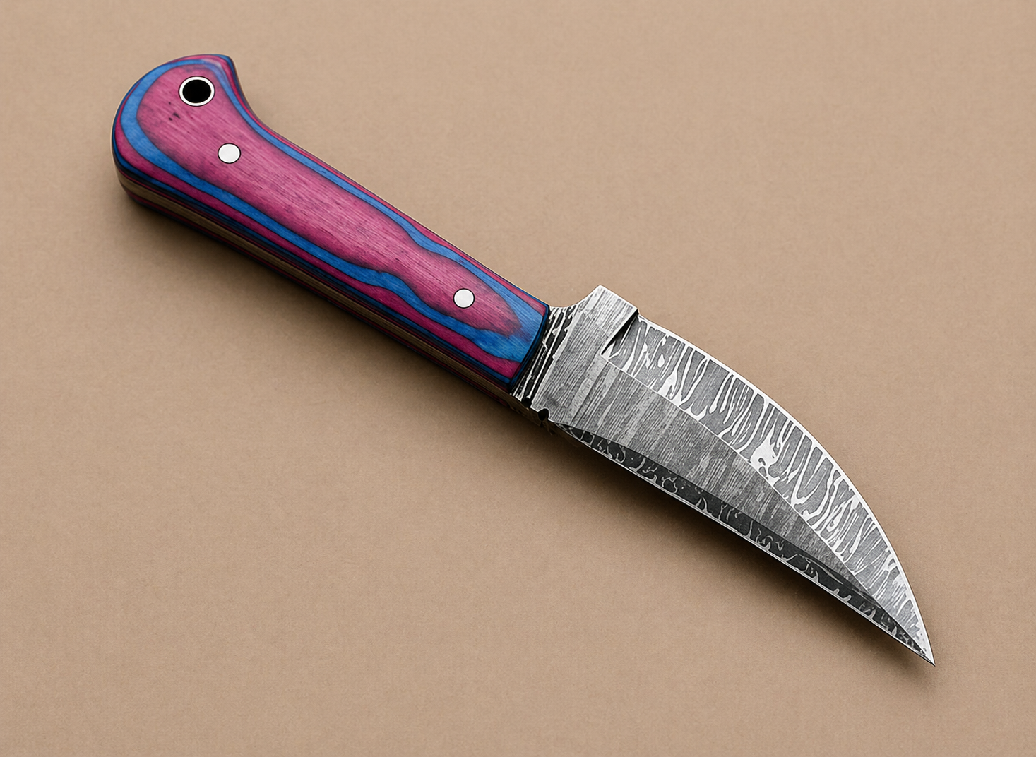 7” Damascus Skinner Knife view 2