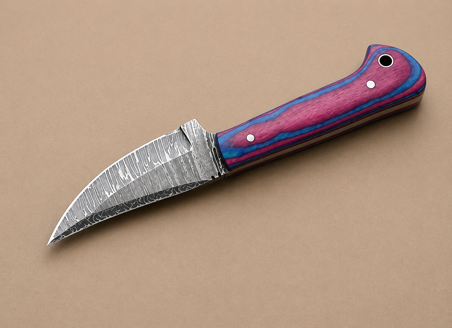 7” Damascus Skinner Knife view 3